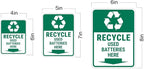 Portrait Round Plus Recycle Used Batteries Here Door or Wall Sign | Health & Safety Signage - Small