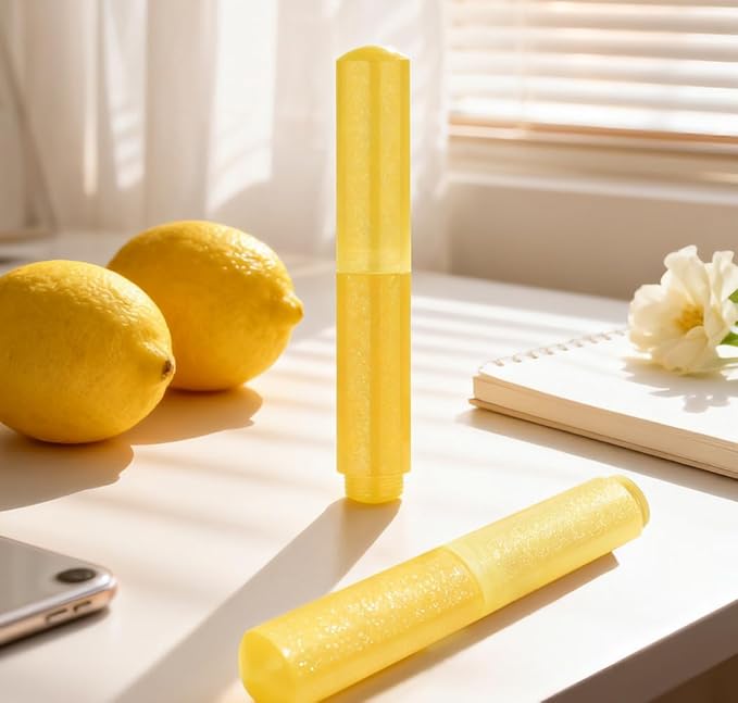 czxwyst Majohn Wancai 2.0 Mini Pocket-Size Eyedropper Fountain Pen (F Nib 0.5mm, Lemon Yellow)