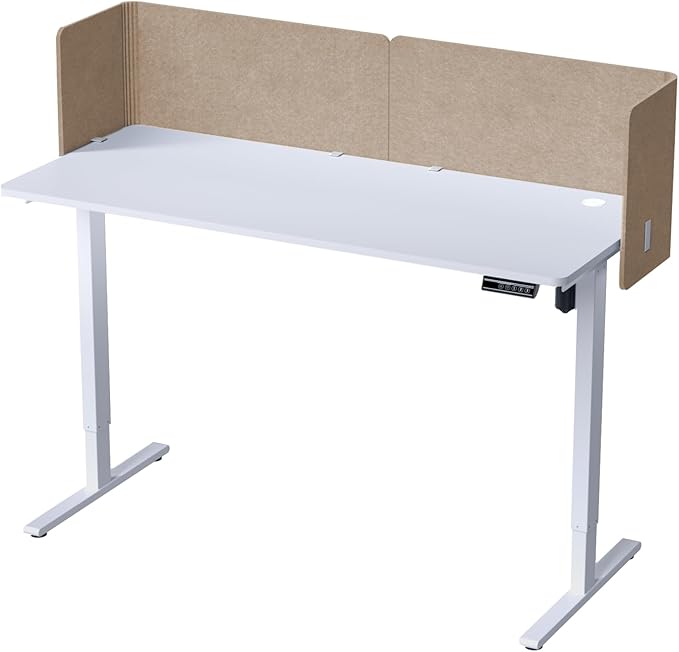 ERGO COLLECT Desk Privacy Panel,2PCS L-Shaped Clamp-On Office Desk Divider,2-in-1 Adjustable Acoustic Desktop Partition Or Under Desk Modesty Screen,for Office,Home,Felt(Dark Camel, 47.2" x 17.7")