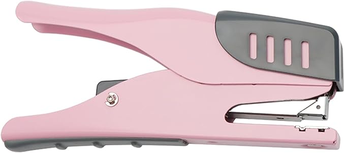 XiowDow Pink Stapler Cute Plier Staplers for Desk Hand Held Desktop Stapler Effortless Heavy Duty Staplers for Standard Staples School Office Supplies Paper Folder