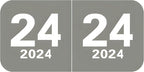 2024 Year Labels, Doctor Stuff 2024 Chart Stickers, Gray Color Coded, Col'R'Tab/Tabbies Style, USA Made Year Stickers for End Tab File Folders, 500/Roll, 1 Roll, 3/4" x 1-1/2"