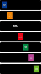 Office Door Sign,Do Not Disturb/Please Knock/Out of Office/in a Meeting/Working Remotely/Back Soon/Come On In Sign,Let Others Know Before Entering,7 Status Privacy Door Signs Available and Away for Conference Room & Meeting-Acrylic,(10" X3",Black)