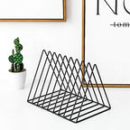 Sooyee 9 Slot Black Magazine Holder,Desktop File Sorter Organizer Triangle Bookshelf Decor Home Office