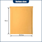 PRIMPKG Bubble Mailer Envelopes, 25 Pack Kraft Padded Envelopes, Large Bubble Mailers 10.5x15 Inch, Self-Seal Shipping Envelope, Tear-Resistant Mailing Envelope Padded