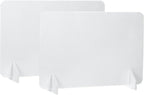 PATIKIL Desk Divider, 2 Set 24 x 16 Inch Acoustic Freestanding Desk Divider Desk Privacy Panel with 4 Pcs Support Feet for Library Office Workstation, White