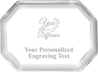 Crown Awards 2.5" Octagon You Make A Difference Acrylic Paperweight Award, Custom Engraved You Make A Difference Trophy, Engraving Included