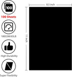 OcePor 100 Sheets Black Cardstock 8.5” x 11”, 65lb/180gsm Black Card Stock, Thick Card Stock Paper, Heavy Cardstock Paper for Printer, Resume, Scrapbooks, Art, Crafts, Business Cards