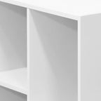 Furinno LUDER Book Shelf, 7-Cube Bookshelf, Bookcase, 9.4 x 19.5 x 41.7, for Living Room, Bedroom, Home Office, White