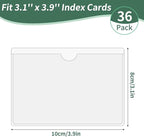 NIUBIER Storage Bin Labels, 36 Pack 3x3.5 Inches Index Card Holder, Clear Adhesive Pockets, Removable Tote Labels Stickers for Packing Moving Box & Containers, Easy Peel Off