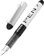 EYEYE Disposable Fountain Pens, 8 Pack 3 Colors Fine Point Pens Stainless Steel Nib, Fountain Pens Smooth Writing for Journaling, Drafting, Sketching, Doodling & Office Supplies