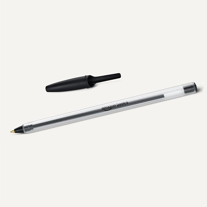 Amazon Basics Ballpoint Pens, 1.0mm, Black, 144 Pack
