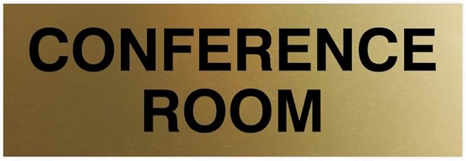 Signs ByLITA Basic Conference Room Sign (Brushed Gold) - Medium