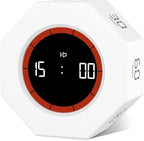 GuDoQi Digital Productivity Timer, Octagon Rotating Pomodoro Timers with Gravity-sensor, 1-3-5-15-30-60-90 Min Countdown, Portable Adjustable Sound Alert Multi Desk Timer or Study Task, Kitchen, White