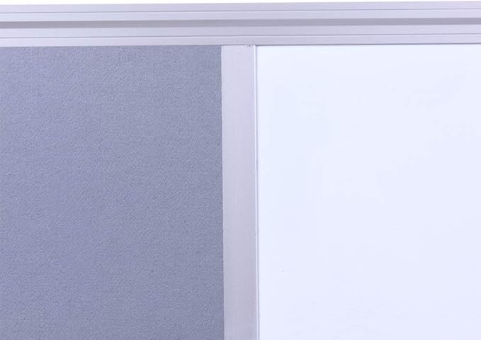 DexBoard 48x36 inch Large Magnetic Combo Board - Dry Erase Whiteboard & Grey Bulletin Board Combination | Framed Corkboard & Magnetic Whiteboard for Office, Classroom, Home | Durable Aluminum Frame
