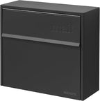 Wall Mount Mailbox - Small, Anti-Theft Locking Mailbox, Weatherproof Mailboxes for Outside The House, 13.5" H x 15" L x 5.5" D (Black)