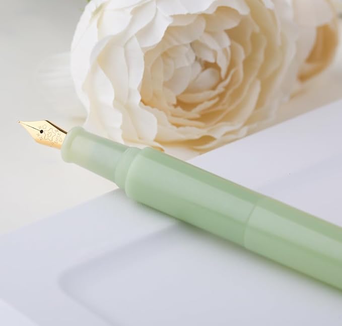 czxwyst Majohn Wancai 2.0 Mini Pocket-Size Eyedropper Fountain Pen (EF Nib 0.38mm, Apple Green)