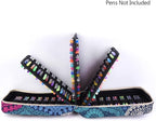Pencil Case Holder Slot - Holds 202 Colored Pencils or 136 Gel Pens with Zipper Closure - Large Capacity Polyester Pen Organizer for Watercolor Pens or Markers - Perfect for Artist Blue Impression