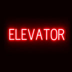 SpellBrite ELEVATOR Sign | Directional Sign with Neon Look, Red LED Light Source | 31.1" x 6.3"