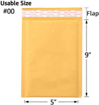 Kraft Bubble Mailers [1,000 Pack] Shipping Mailing Packing Padded Envelopes #00 (5" x 9")