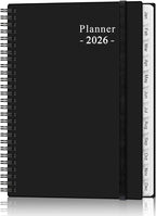 2026 Planner - Planner 2026 from January 2026 to December 2026 with 12 Monthly Tabs, Flexible Cover, Inner Pocket, 8.5" x 11", Black