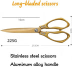 Large Ribbon Cutting Scissors,Heavy duty gold stainless steel scissors,With scissors and a pair of white gloves,Suitable for Ribbon-Cutting,Office,Home,and Crafts, Right/Left Handed (10.83 inches)
