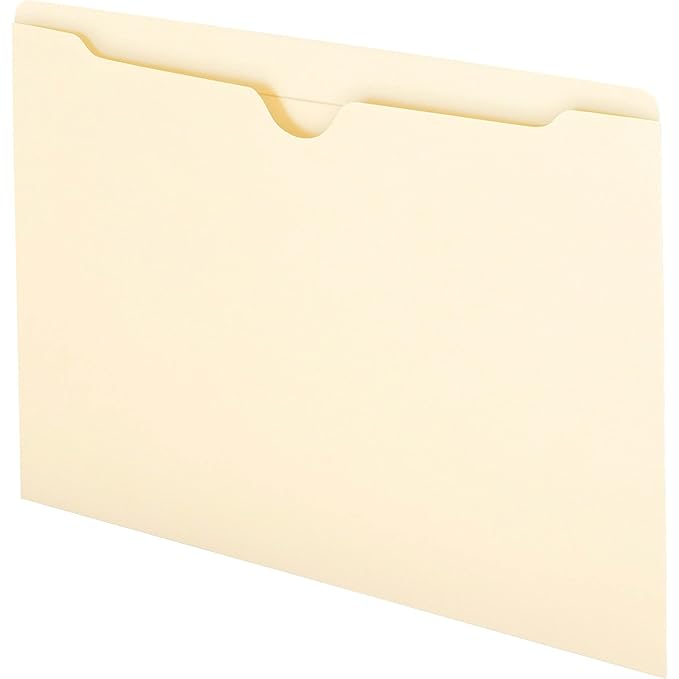 Smead File Jacket, Reinforced Straight-Cut Tab, Flat-No Expansion, Legal Size, Manila, 100 per Box (76500)