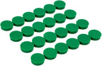 Bullseye Office 24 Round Green Fridge Magnets, Button Shaped, Small Colorful Magnetic Discs for Kitchen, Cabinet or Classroom, Perfect Whiteboard Supplies for Teachers (Green)