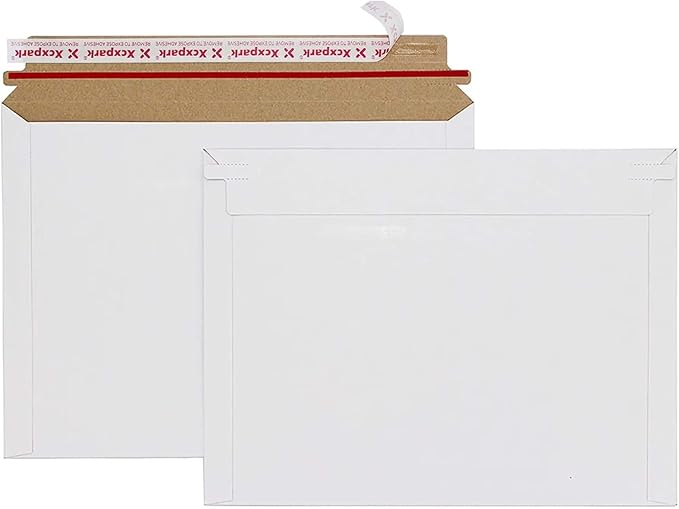 Xxcxpark 25 Pack Rigid Mailers, 9.5x12.5 inches Self Seal Photo Document Mailers Premium Cardboard Keep Flat Envelopes for Photos Pictures Papers Files CD