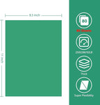 OcePor 80 Sheets Green Cardstock Paper, Colored Printer Paper 8.5 x 11, Thick Construction for Cards Making, Scrapbook，Office Printing, Invitations, Certificates，DIY Crafting 92 lb/250gsm