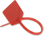 Waterproof Shipping Tags - Self Locking Nylon Writable Marker Ties for Luggage Identification, Plastic Straps Label Mark, Seal Zip Tie for Labeling - 100pcs (Red)