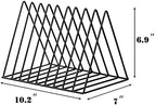 Sooyee 9 Slot Black Magazine Holder,Desktop File Sorter Organizer Triangle Bookshelf Decor Home Office