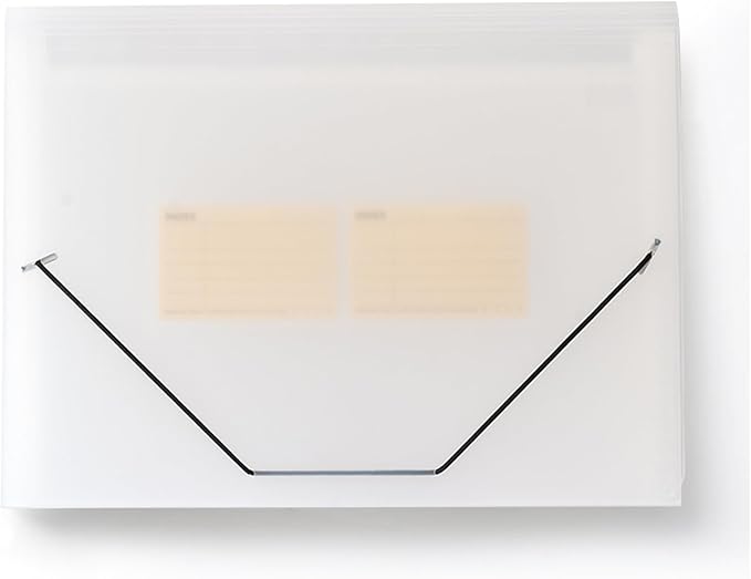 Expanding File Folder with Tabs, 13 Pockets File Organizer Accordion File Holder ，with Elastic Buckles Closure, A4 Paper Document Organizer for Home School Office (1, Transparent White)