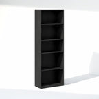 Furinno GEHRY DVD Shelf, 5-Tier CD Rack, Media Shelf with Adjustable Shelves, DVD Storage Cabinets for CD Blueray Game Disc, Easy Assembly, for Living Room, Home Office, Blackwood