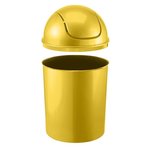 Umbra 1.25 Gallon Mini Waste Can with Removable Swing-Top Lid - Small Garbage Bin for Kitchen, Bathroom, Bedroom, Office - Compact Trash Can Fit Under Tables & Counters - Yellow