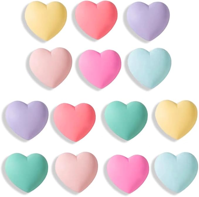 Aoxsie 28pcs Decorative Cute Push Pins Multicolored Heart Thumbtacks Thumb Tacks Pushpins for Bulletin Cork Boards Office Products