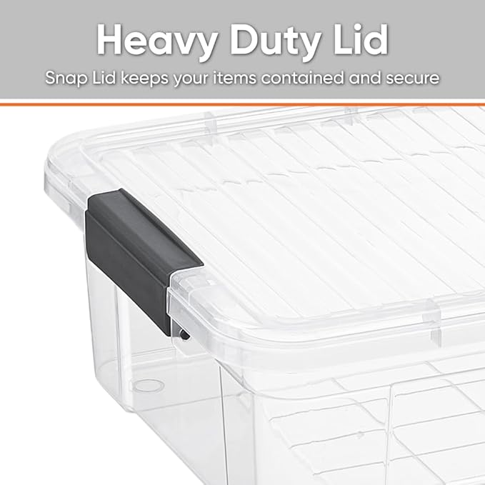 Superio Storage Bins with Lids, Clear Plastic Containers for Organizing, Stackable Totes, BPA Free, Odor Free, Organizer Boxes for Home, and Dorm (2 Pack, 22.75 Qt)