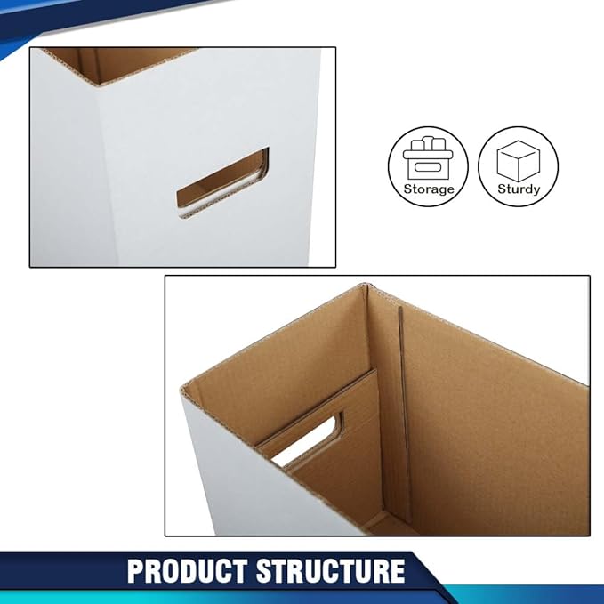 PIT66 3 Pack Comic Book Storage Comic Book Box Holds 150-175 Comics Collapsible and Stackable Comic Short Box Moistureproof Comic Box Stackable Archival Cardboard