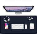 PU Leather Desk Pad Protector Gaming Mouse Pad Non Slip Desk Mat for Keyboard and Mouse Waterproof Desk Writing Pad for Office and Home Desk Accessories(Dark Blue, 31.5 * 15.7)