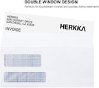 #9 Double Window Security Envelopes, HERKKA No.9 Double Window Business Envelopes Designed for Invoices and Business Statements - Number 9 Size 3 7/8 Inch X 8 7/8 Inch - 24 LB - 100 Pack