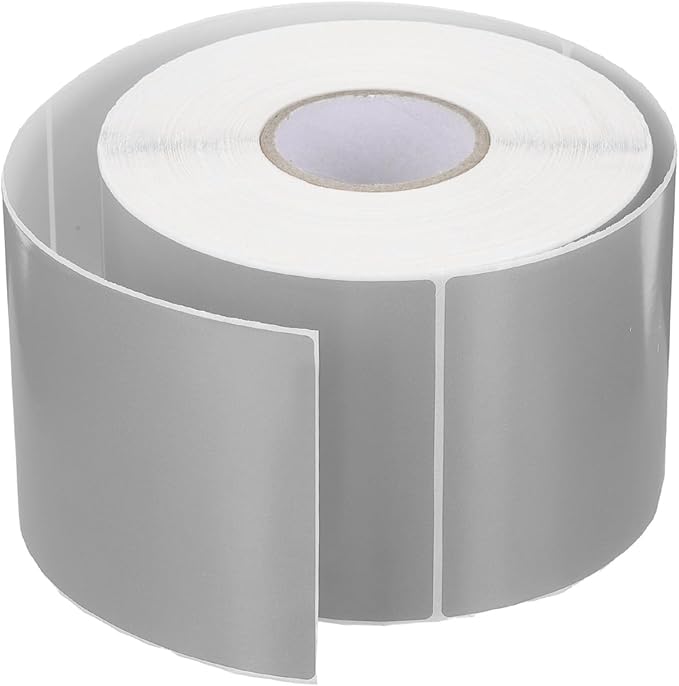 PATIKIL 3 x 5 Inch Rectangle Inventory Color Coding Labels 1 Roll, Square Self-Adhesive Inventory Label Stickers for Office Home Organization Name Tags, 500 Per Roll, Gray