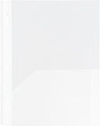 JAM PAPER Plastic Color POP Folders - 2 Pocket Durable Folders with Metal Prongs Fastener Clasps - Clear - Bulk 96/Pack