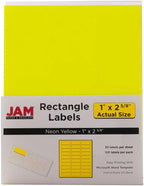 JAM PAPER Return Address Labels - Standard Mailing - 1 x 2 5/8 - Assorted Neon Colors - 600 Shipping Labels/Pack