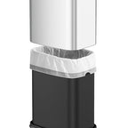 KHMMGK 2.6 Gal Stainless Steel Bathroom Trash Can,Metal Waste Baskets with Removable Inner Bucket,Small Office Garbage Can