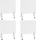 Desk Divider 4 Pcs Desk Privacy Panel 23.6''L x 15.8W'' Office Partitions Frosted Acrylic Panel Pack of 4 Desk Divider Partition with Adjustable Universal Base