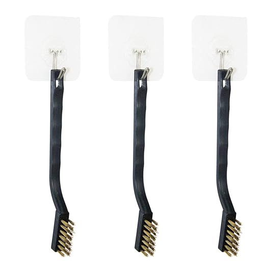 YiwerDer 9PCS MINI Brass Brushes Set, Curved Handle Scratch Wire Toothbrush, Cleaning Welding Slag and Rust