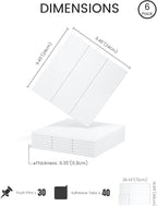 Fluxynara Felt Bulletin Board Tiles -28"x18" with 40 Adhesive Tabs, Cork Board Alternative for Office Decor, Push Pin Board Wall Organizer 6-Pack (Cold White)