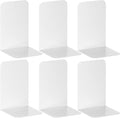 VFINE Bookends 3 Pairs, White Metal Book Ends, Bookends for Shelves, Book Stopper for Heavy Books, Book Dividers for Home Office