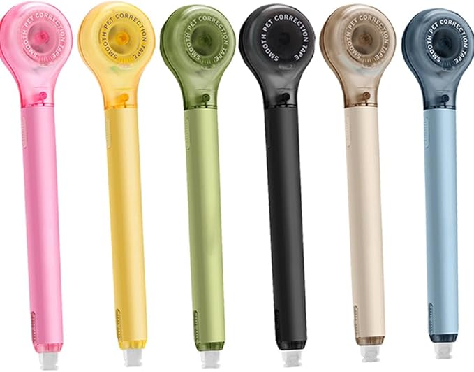Qtopun Correction Tape Pen, White Out Tape Roller Strong Coverage Per Roll Quick-Dry Correction Tape for School Office Home (6)