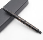 JINHAO 20 Press Fountain Pen, Retractable Capless Resin Pen with Ink Converter (EF Nib 0.4mm, Transparent Black - Black Clip)