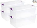 Sterilite 4-Pack 110 Quart ClearView Latch Box, Stackable Organizer Bins with Latching Lids - Clear Plastic Organization Containers for Closet, Bedroom, Shelving Units and Everyday Home Storage